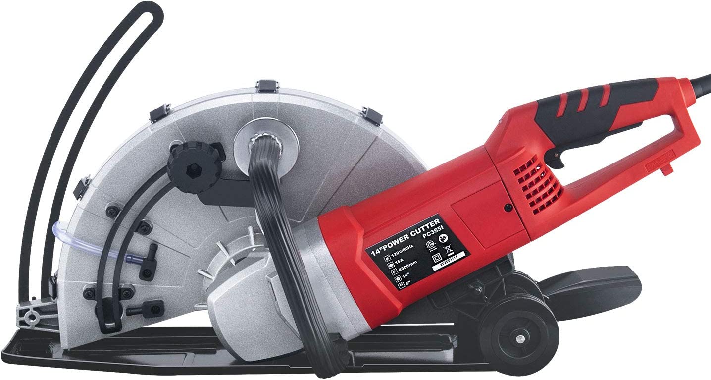 Steel Force PC355B Portable 14" 2600W Electric Corded Circular Concrete Saw (With Blade)