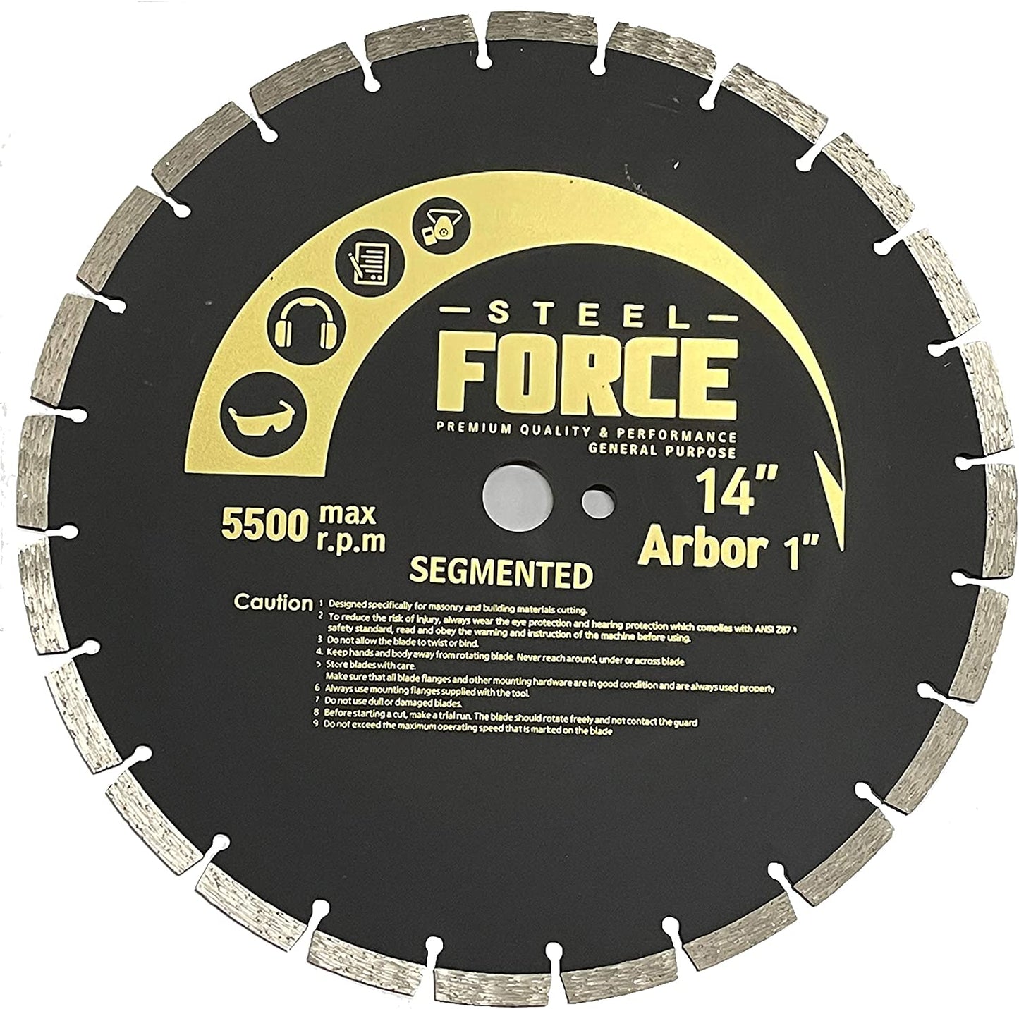 Steel Force PC355B Portable 14" 2600W Electric Corded Circular Concrete Saw (With Blade)