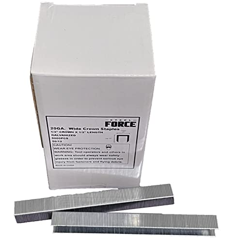 Steel Force 20 Gauge 50 Series Wide Crown Staples