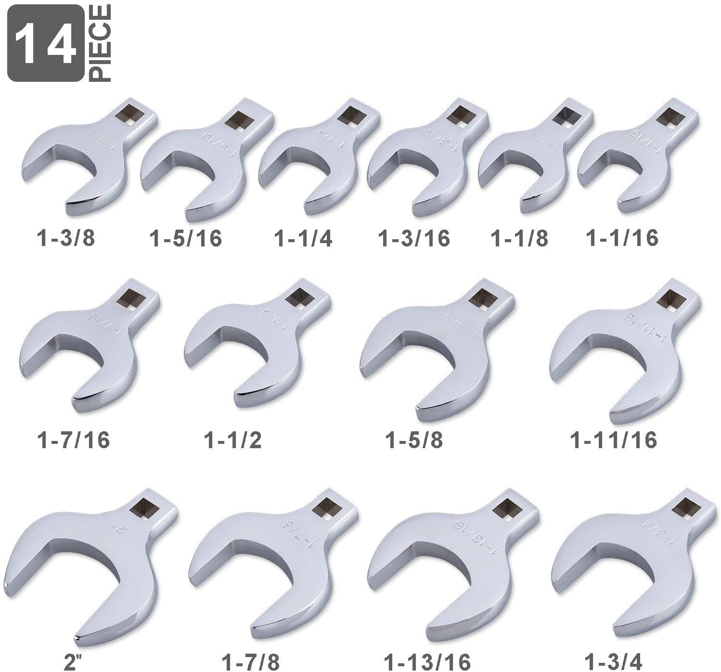 Steel Force AJC14 14-Piece 1/2" Drive Jumbo Crowfoot Wrench Set