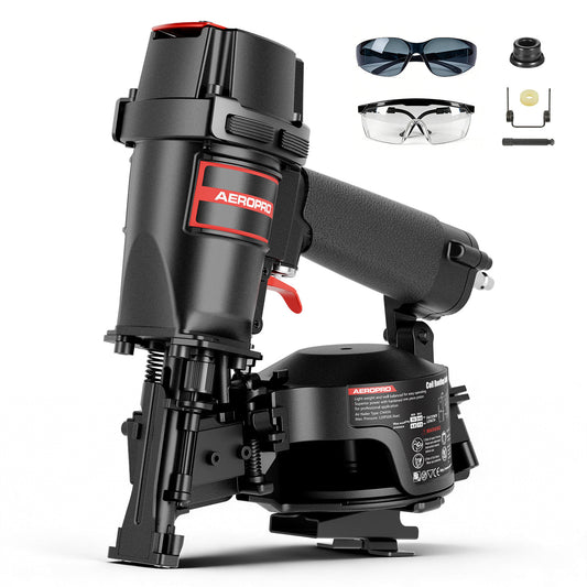AeroPro CN45N Professional Roofing Nailer, 15 Degree Roofing Nail Gun, Pistolas de Roofing, Heavy-Duty Pneumatic Power Nailers in Roofing tools, Pneumatic Roofing Nailer for Asphalt Roofing Shingles