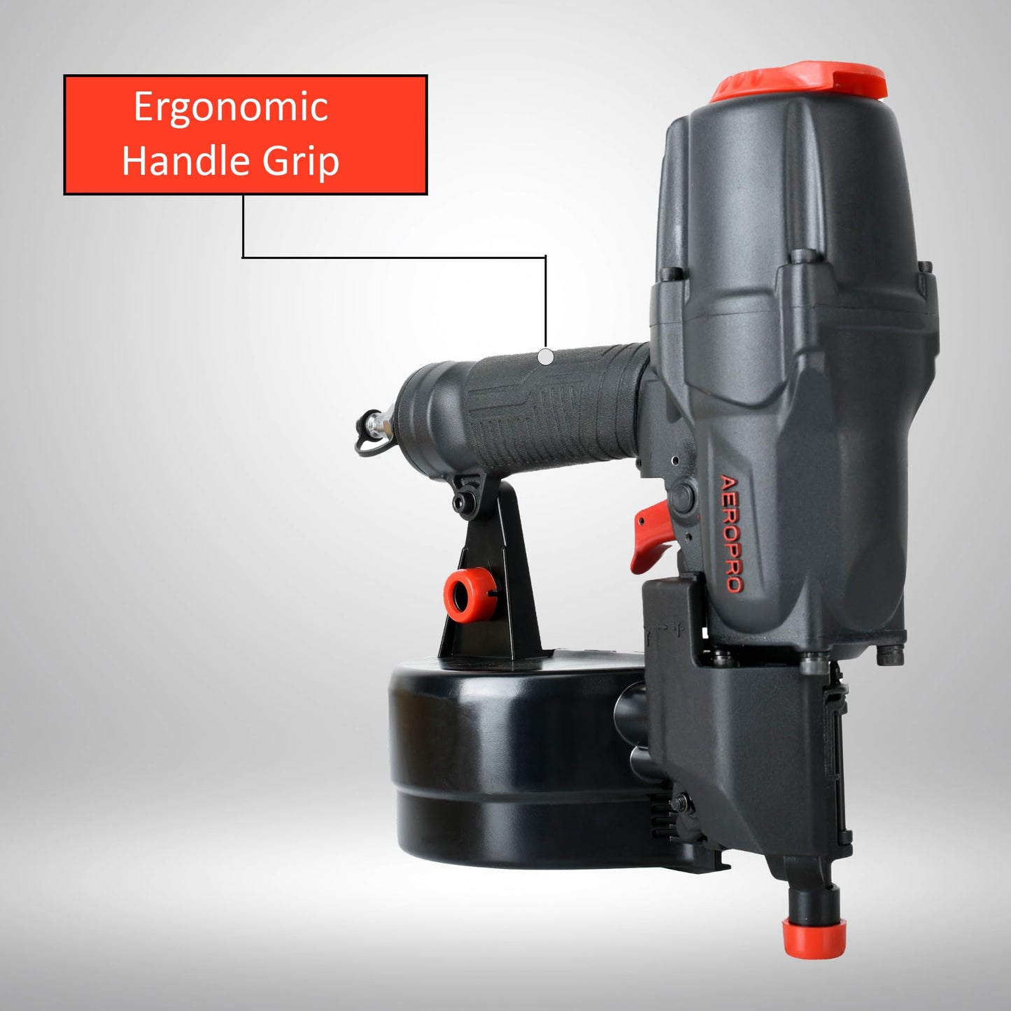 AeroPro Tools CN65Z 0 Degree 1-1/2″ to 2-1/2″ Pneumatic Coil Siding Nailer with Tool-less Depth Adjustment and Side Load, Tilt Bottom Magazine